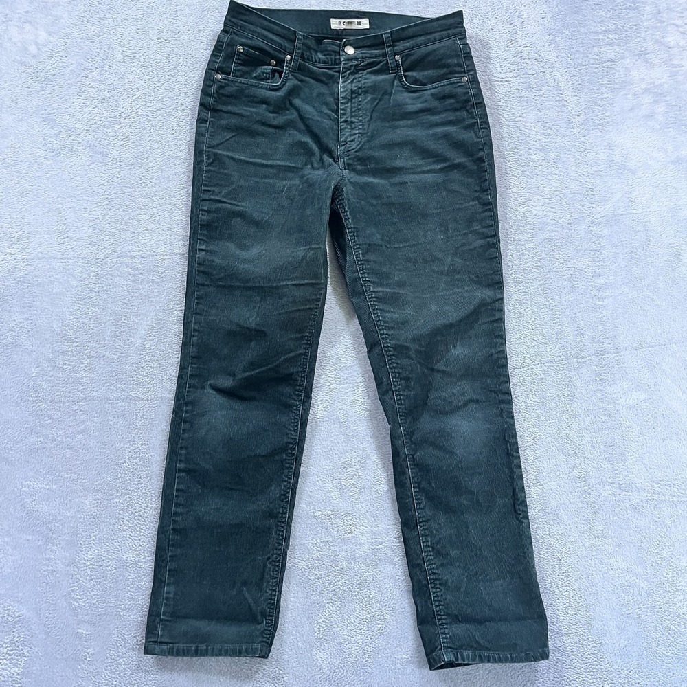 Boden Corduroy Pants Women's 8R Green High Rise Slim Straight